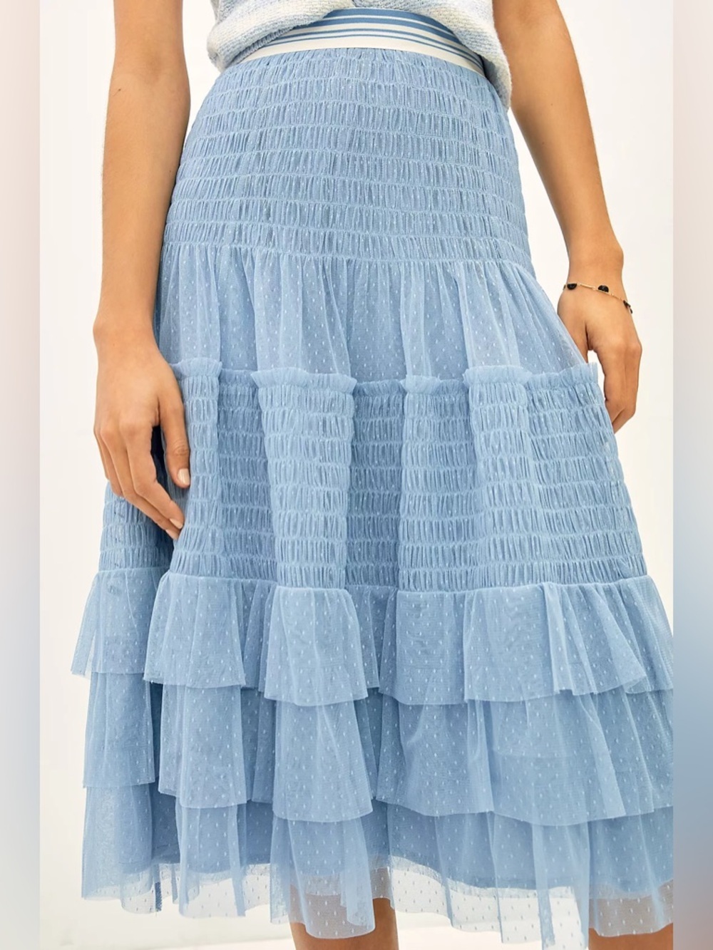 Women’s MAEVE tulle light blue midi skirt- Size XS - Picture 2 of 11